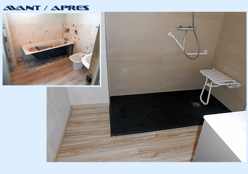 Rénovation de salle de bain aménagée PMR