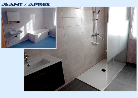 Rénovation de salle de bain douche aménagée PMR